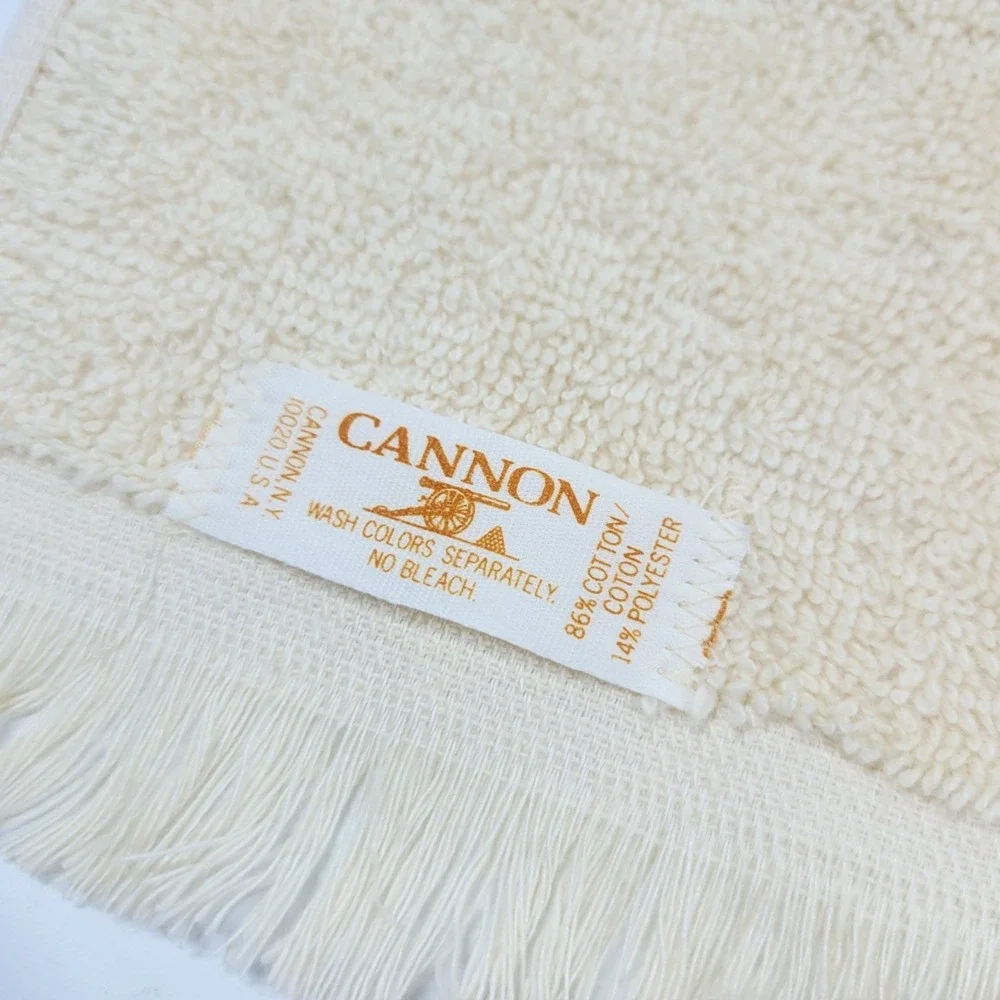Vintage 70s Crochet Cannon Dish Towel  Fringe Southwestern Pots New Unused